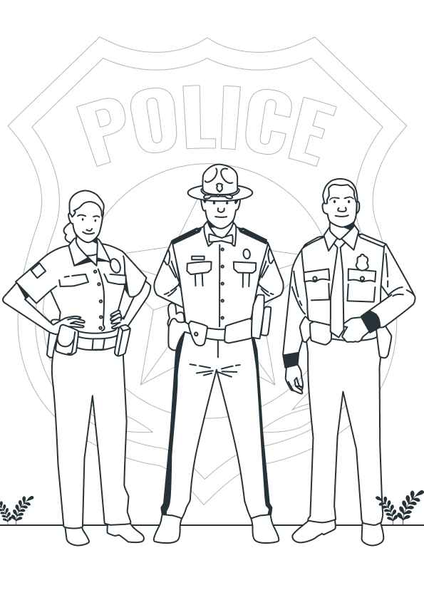 Desenho de Policia Desenho Colorir Imprimir 35
