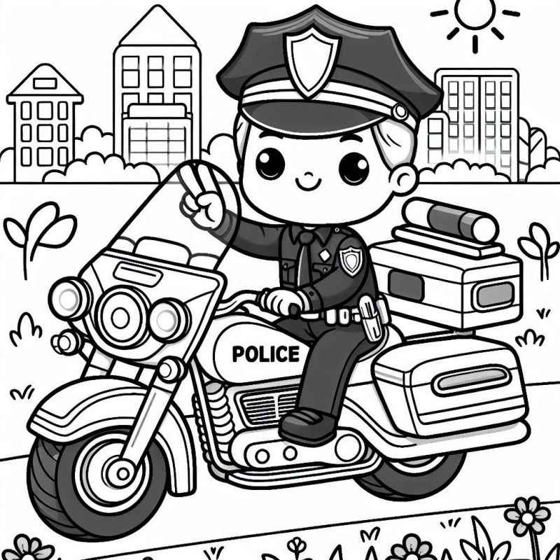 Desenho de Policia Desenho Colorir Imprimir 38