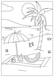 Desenho de Praia Desenho Colorir Imprimir 03