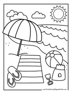 Desenho de Praia Desenho Colorir Imprimir 04