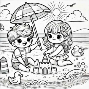 Desenho de Praia Desenho Colorir Imprimir 05