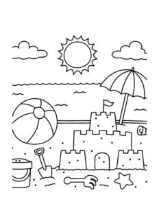 Desenho de Praia Desenho Colorir Imprimir 07