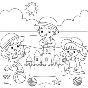 Desenho de Praia Desenho Colorir Imprimir 08
