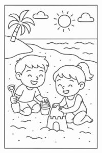 Desenho de Praia Desenho Colorir Imprimir 09