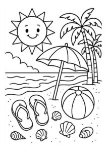 Desenho de Praia Desenho Colorir Imprimir 10