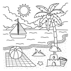 Desenho de Praia Desenho Colorir Imprimir 15