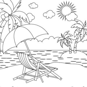 Desenho de Praia Desenho Colorir Imprimir 20