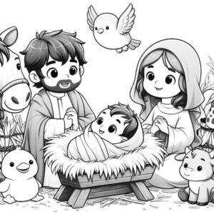 Desenho de Presepio Desenho Colorir Imprimir 01
