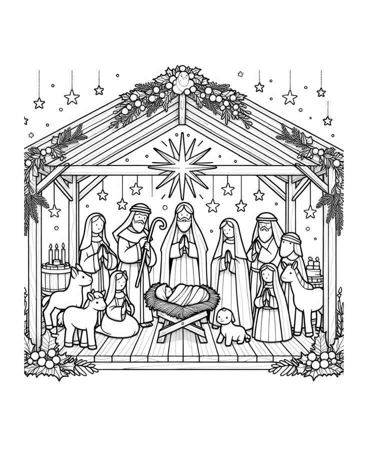 Desenho de Presepio Desenho Colorir Imprimir 11
