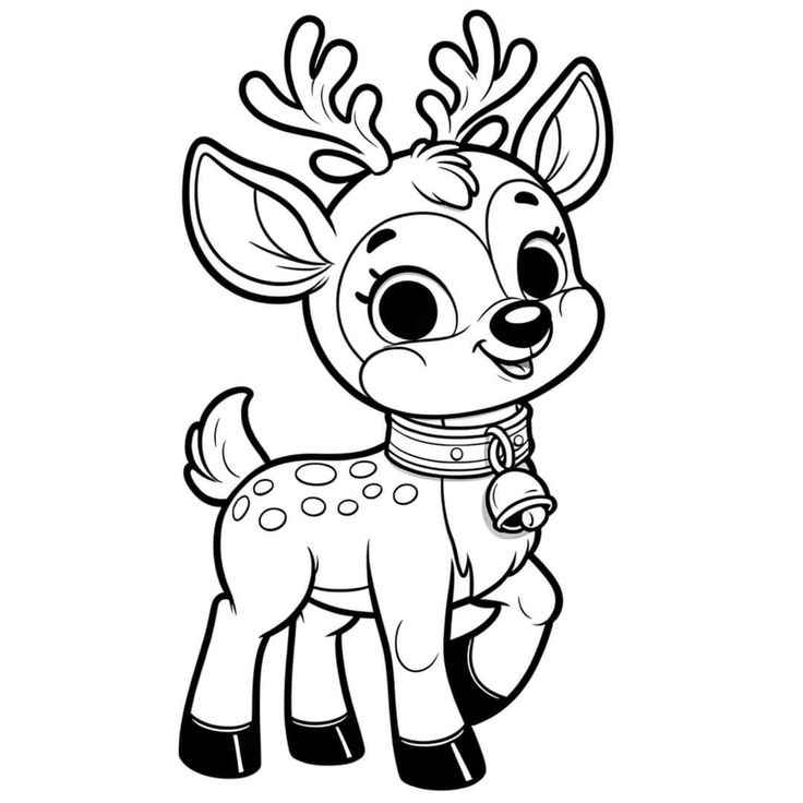 Desenho de Renas Desenho Colorir Imprimir 01