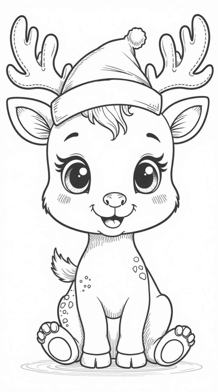 Desenho de Renas Desenho Colorir Imprimir 02