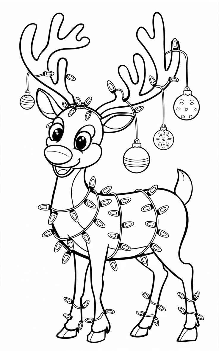 Desenho de Renas Desenho Colorir Imprimir 03