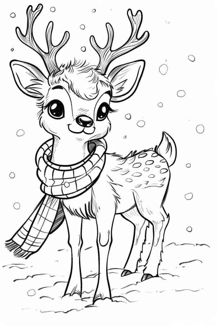 Desenho de Renas Desenho Colorir Imprimir 05