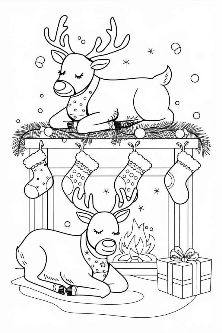 Desenho de Renas Desenho Colorir Imprimir 06