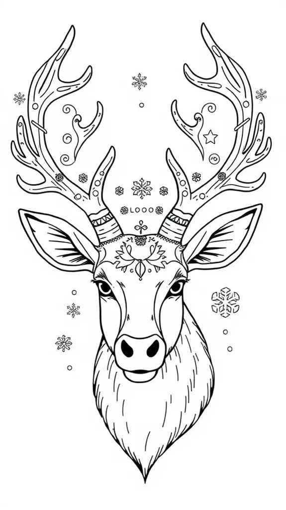 Desenho de Renas Desenho Colorir Imprimir 12