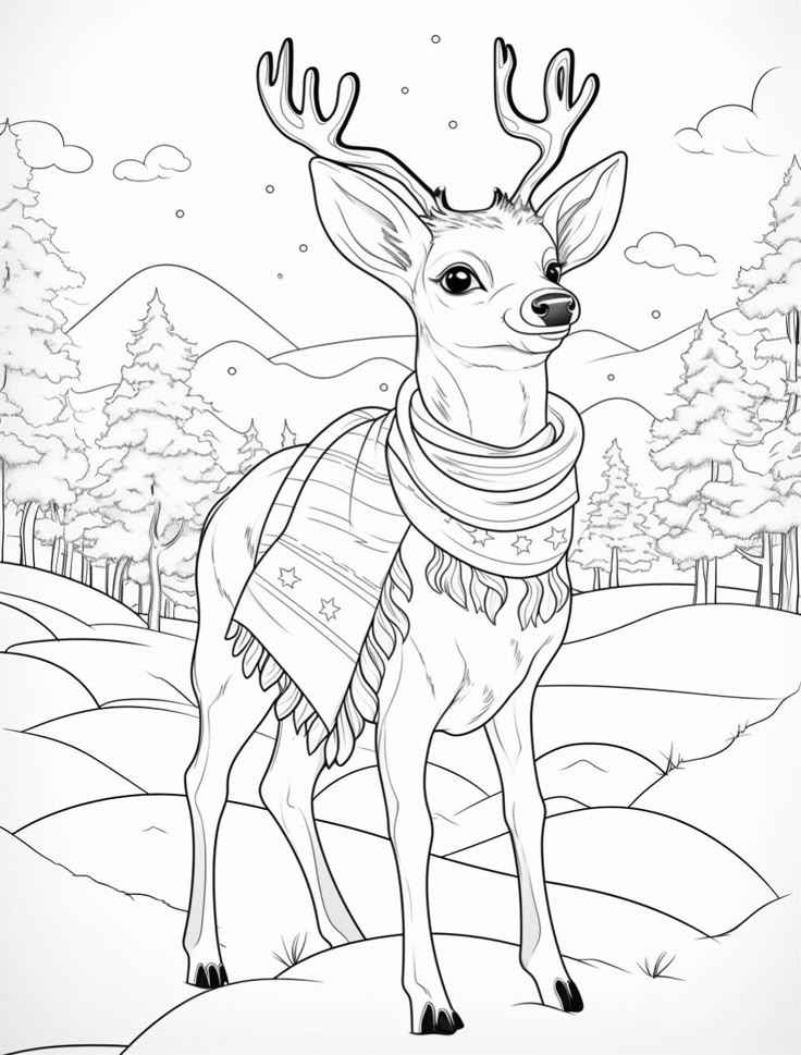 Desenho de Renas Desenho Colorir Imprimir 25