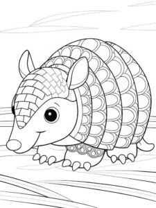 Desenho de Tatu Desenho Colorir Imprimir 03