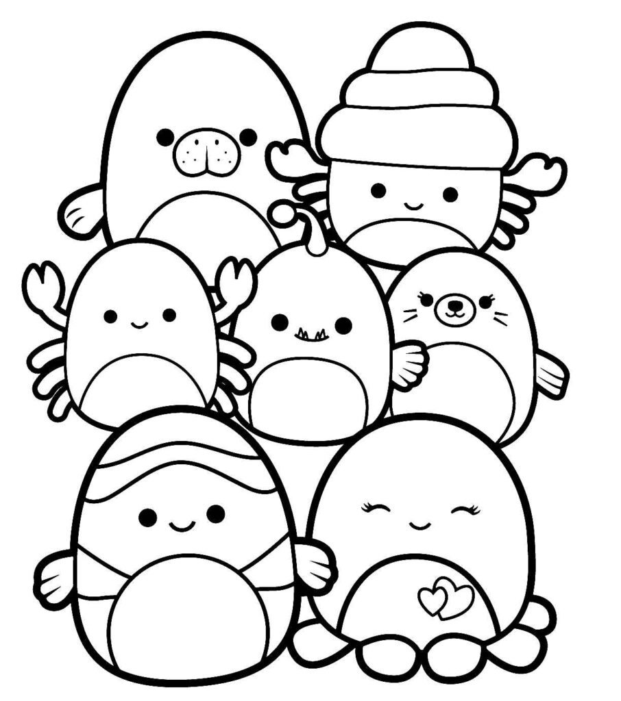 Desenhos de Squishmallow para Imprimir e Colorir