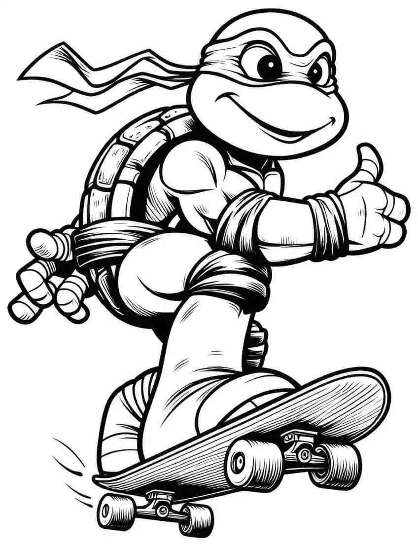 Desenho de Tartarugas Ninja Desenho Colorir Imprimir 01