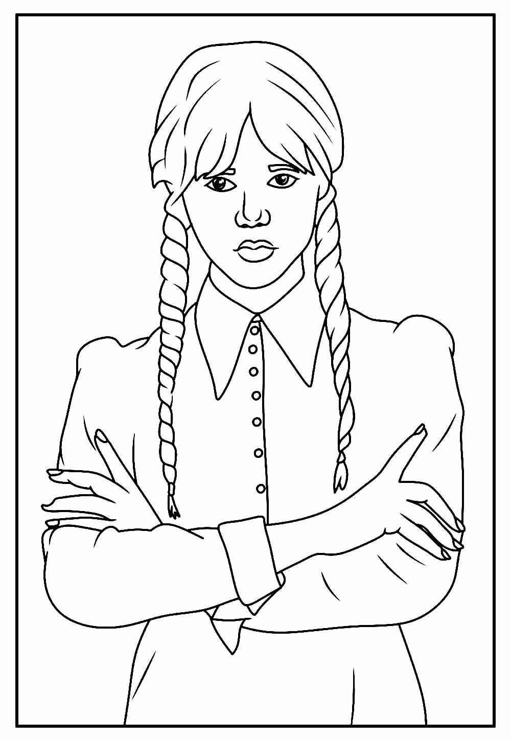 Desenho de Wandinha Desenho Colorir Imprimir 02