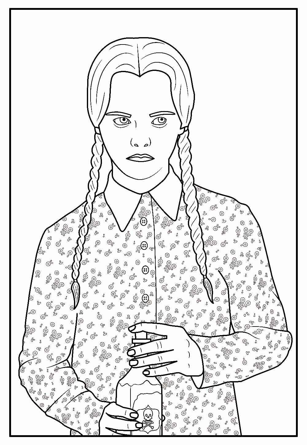 Desenho de Wandinha Desenho Colorir Imprimir 03