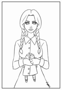 Desenho de Wandinha Desenho Colorir Imprimir 06