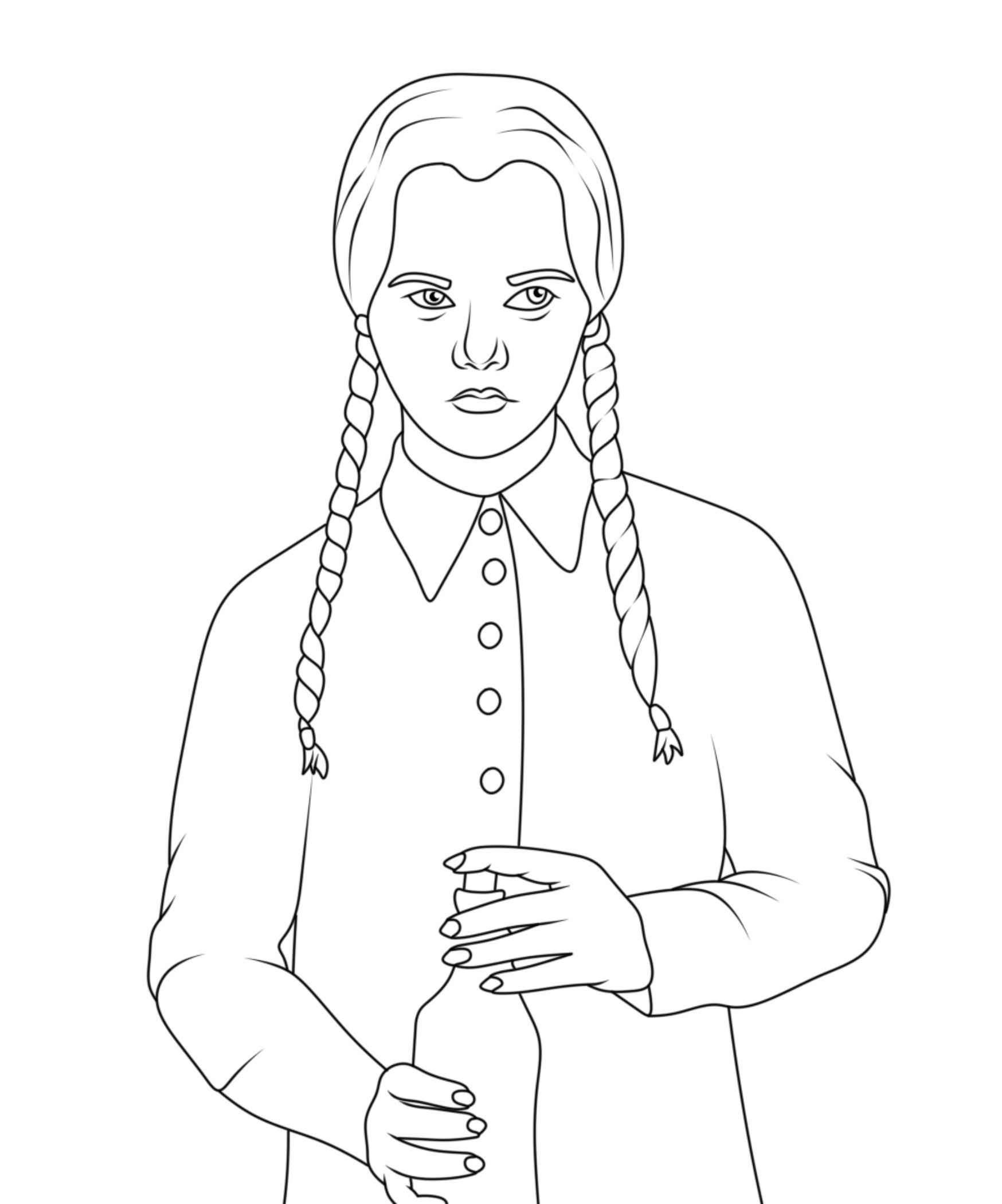 Desenho de Wandinha Desenho Colorir Imprimir 15