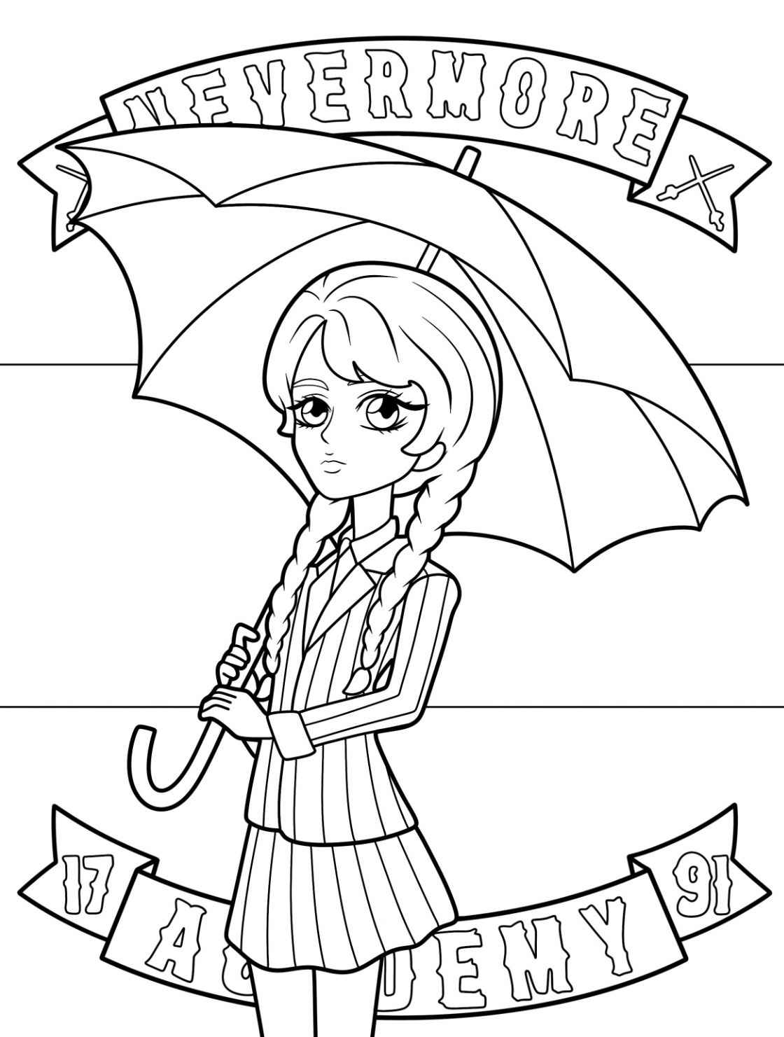 Desenho de Wandinha Desenho Colorir Imprimir 27