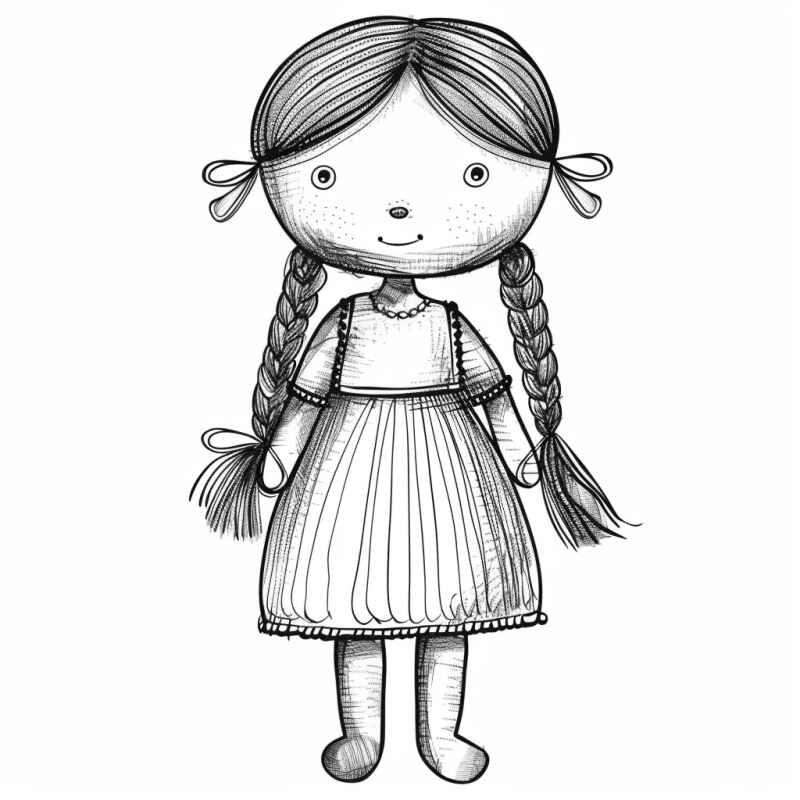 Desenho de Boneca Desenho Colorir Imprimir 33