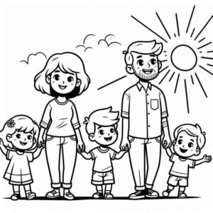 Desenho de Familia Desenho Colorir Imprimir 10