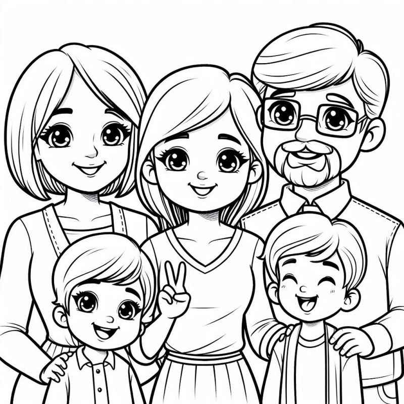 Desenho de Familia Desenho Colorir Imprimir 16