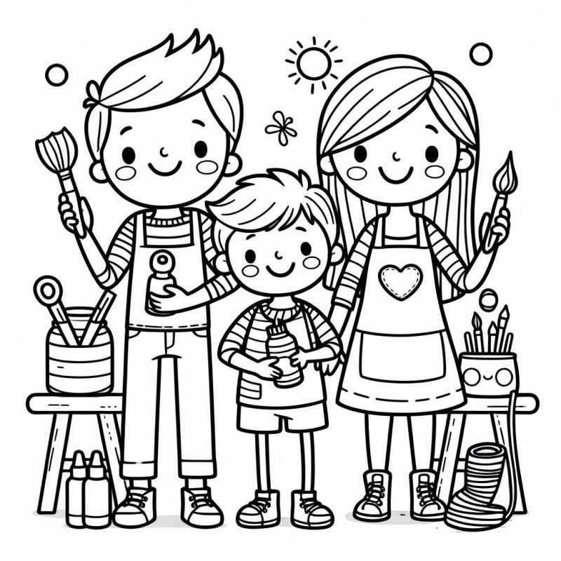 Desenho de Familia Desenho Colorir Imprimir 20