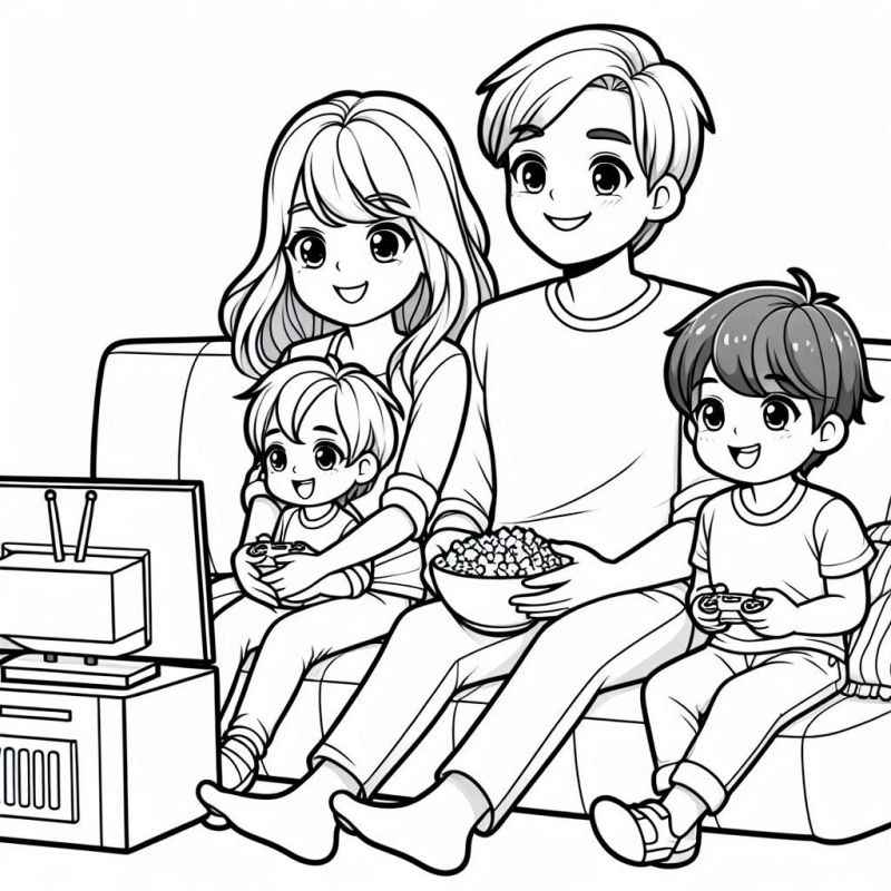 Desenho de Familia Desenho Colorir Imprimir 37