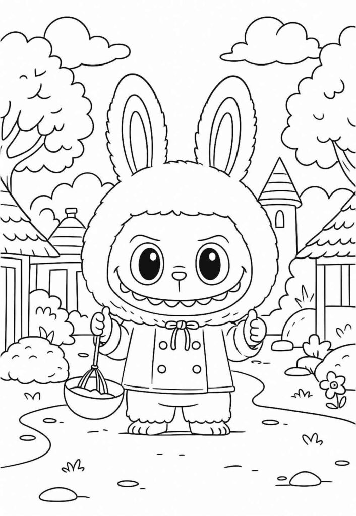 Desenhos de Labubu para Imprimir e Colorir