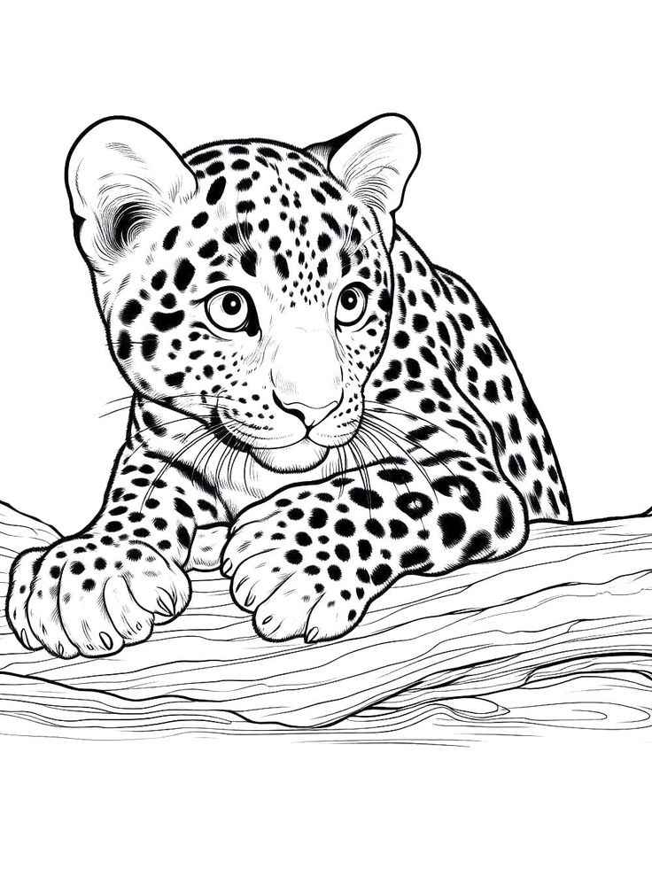 Desenho de Onça Desenho Colorir Imprimir 08