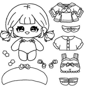 Desenho de Paper Doll Desenho Colorir Imprimir 04