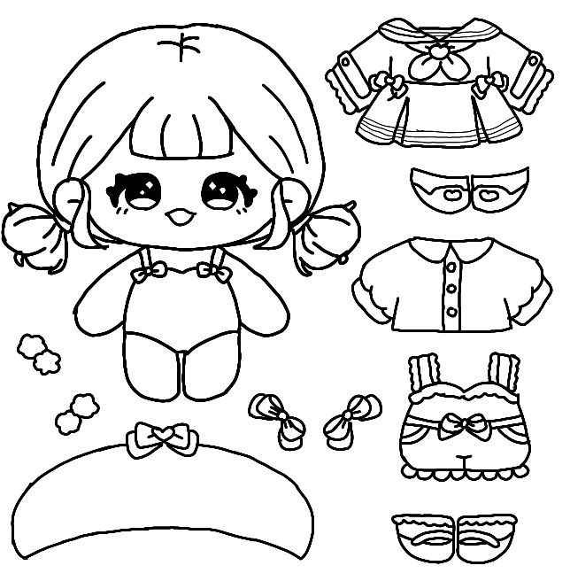 Desenho de Paper Doll Desenho Colorir Imprimir 04