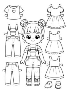 Desenho de Paper Doll Desenho Colorir Imprimir 07