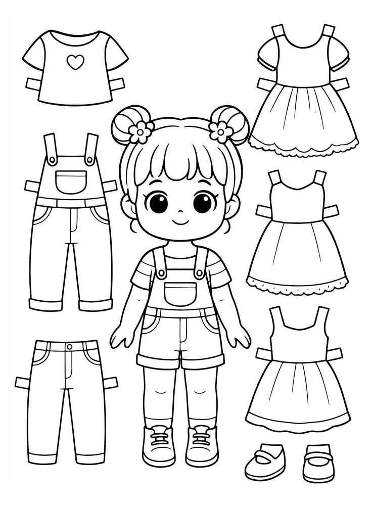 Desenho de Paper Doll Desenho Colorir Imprimir 07