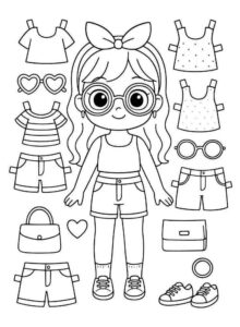 Desenho de Paper Doll Desenho Colorir Imprimir 08