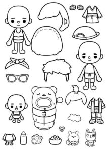 Desenho de Paper Doll Desenho Colorir Imprimir 09