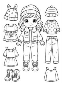 Desenho de Paper Doll Desenho Colorir Imprimir 11