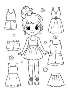 Desenho de Paper Doll Desenho Colorir Imprimir 15