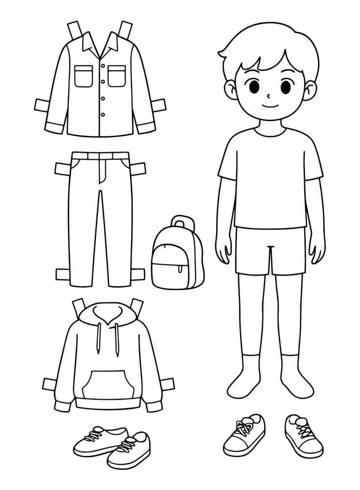 Desenho de Paper Doll Desenho Colorir Imprimir 17