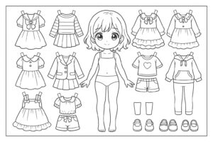 Desenho de Paper Doll Desenho Colorir Imprimir 18