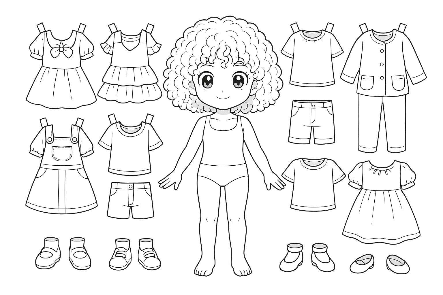 Desenho de Paper Doll Desenho Colorir Imprimir 20