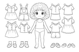 Desenho de Paper Doll Desenho Colorir Imprimir 21