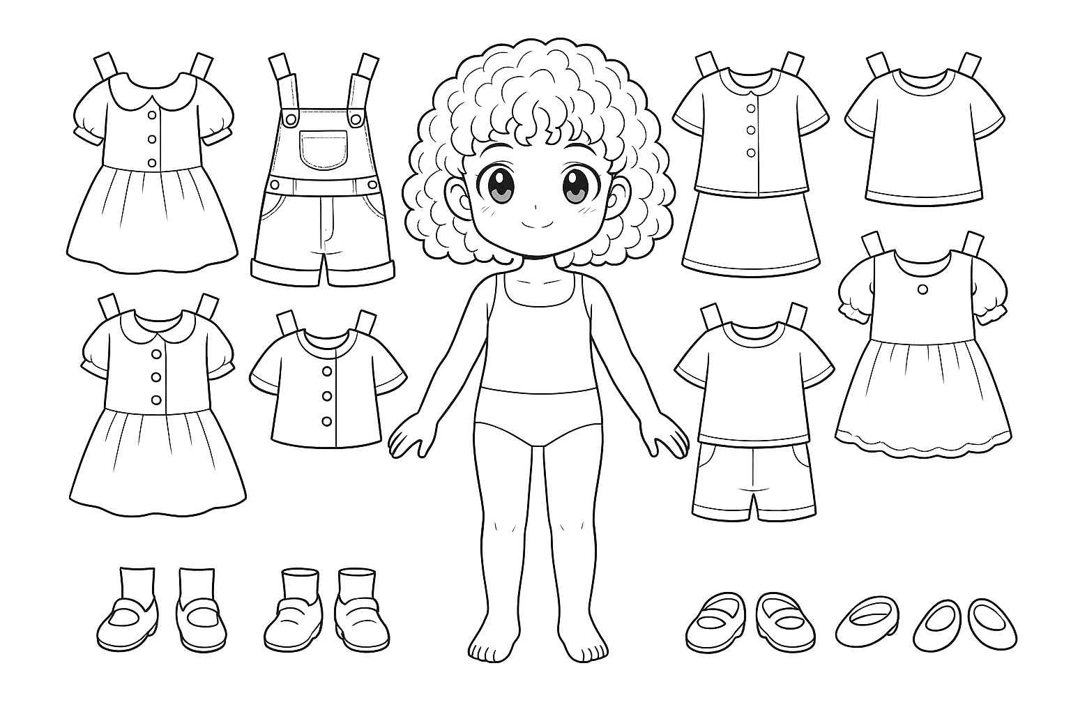 Desenho de Paper Doll Desenho Colorir Imprimir 21