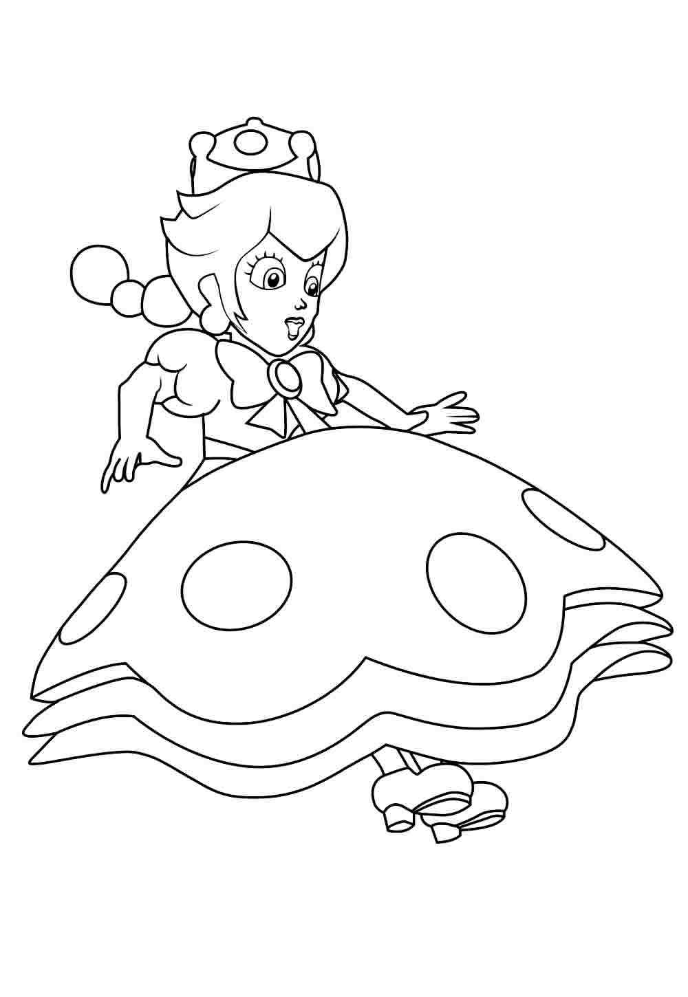 Desenho de Princesa Peach Desenho Colorir Imprimir 01