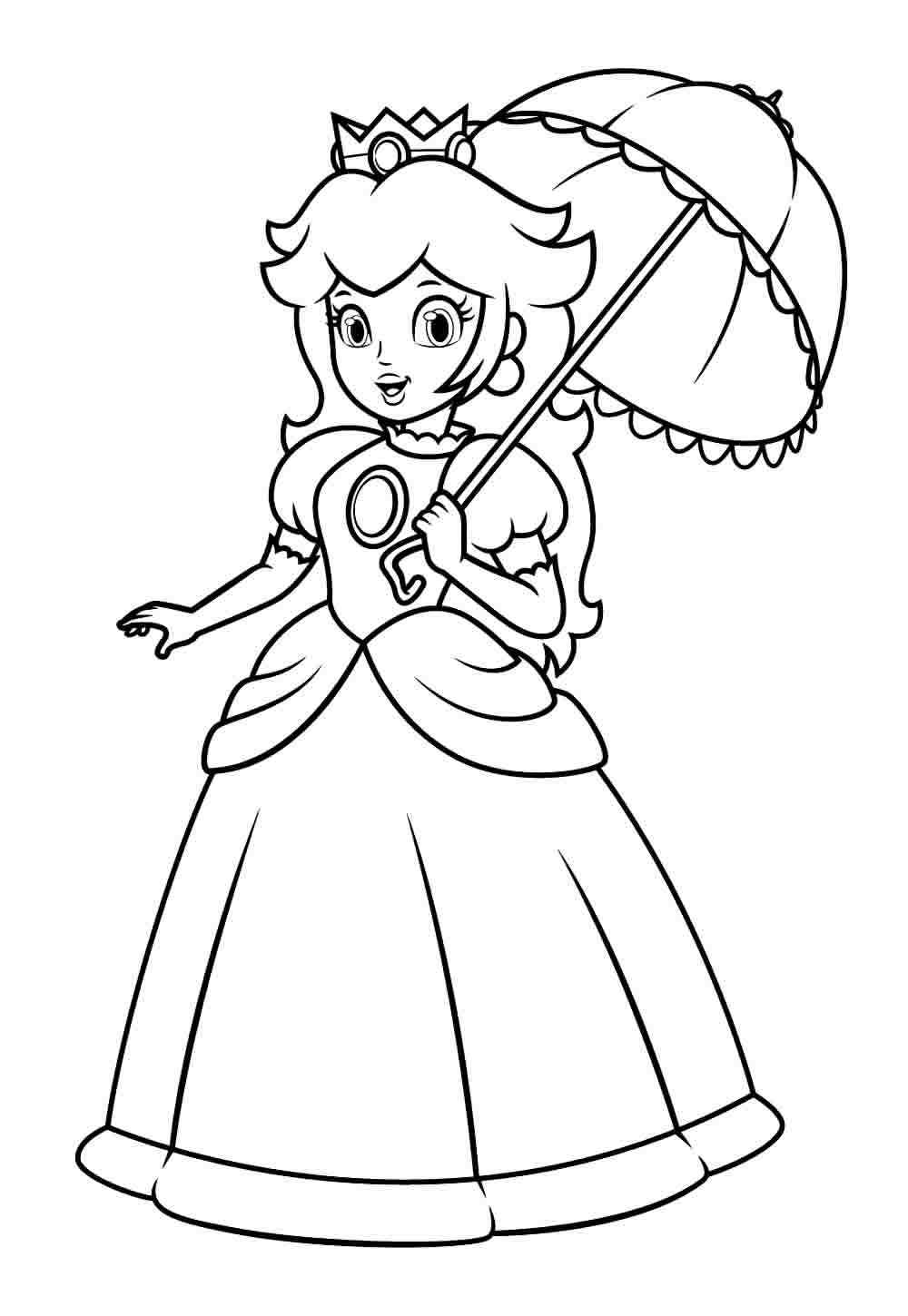 Desenho de Princesa Peach Desenho Colorir Imprimir 03